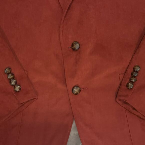 VTG McGregor Velvet Two Button Blazer Jacket Sport Coat Men’s M Rust Red Retro - Picture 4 of 10